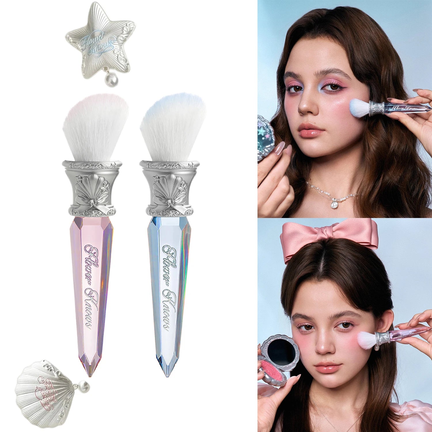 Angled Crystal Makeup Brush for Blush and Contour - 1