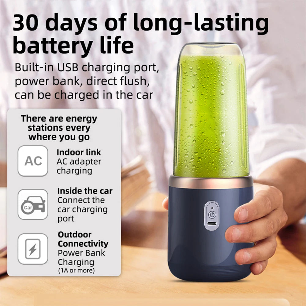 Portable Rechargeable Electric Fruit Blender for Smoothies - 6