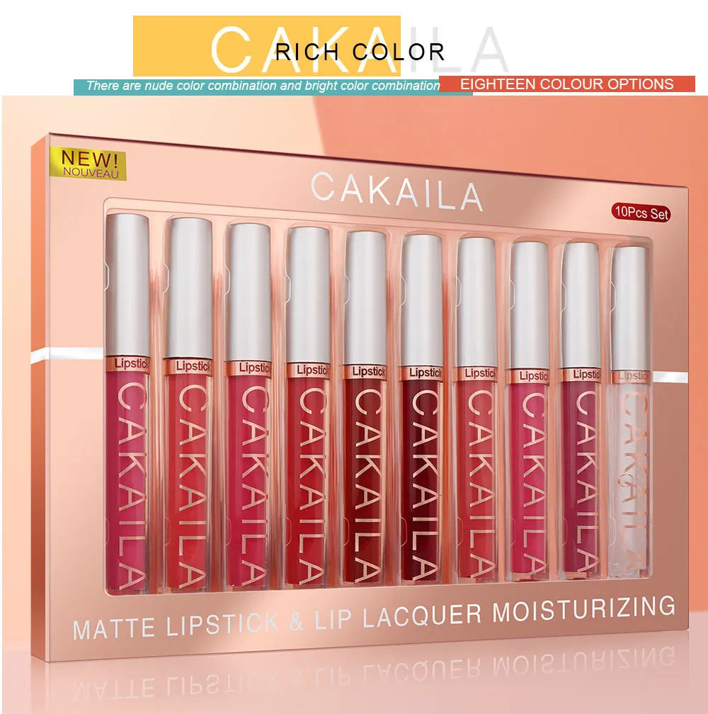 Matte Liquid Lipstick and Lip Gloss Collection Set - 10