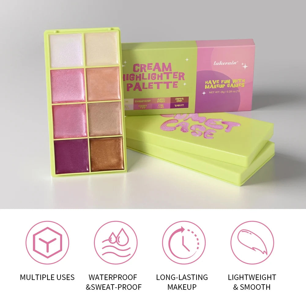 All-in-One Cream Blush and Highlighter Palette Set - 5