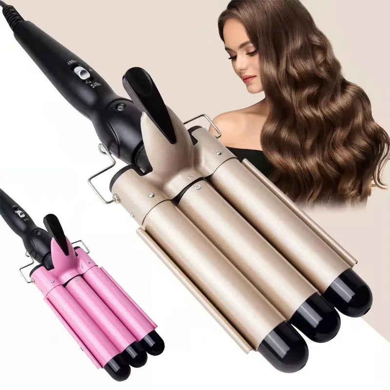 3-Barrel Professional Hair Waver for Beachy Waves - 1
