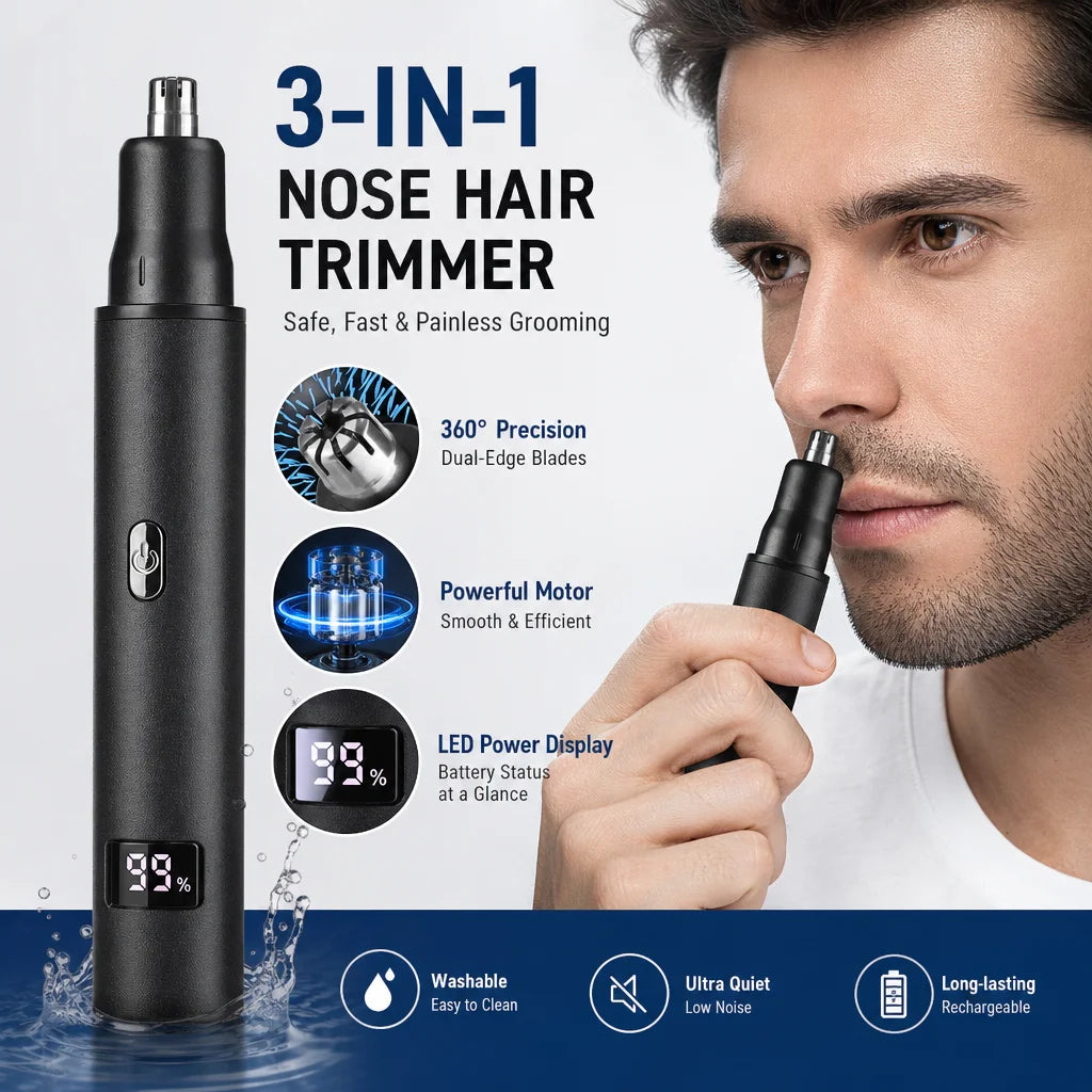 3-in-1 Electric Nose, Ear, and Facial Hair Grooming Trimmer - 2