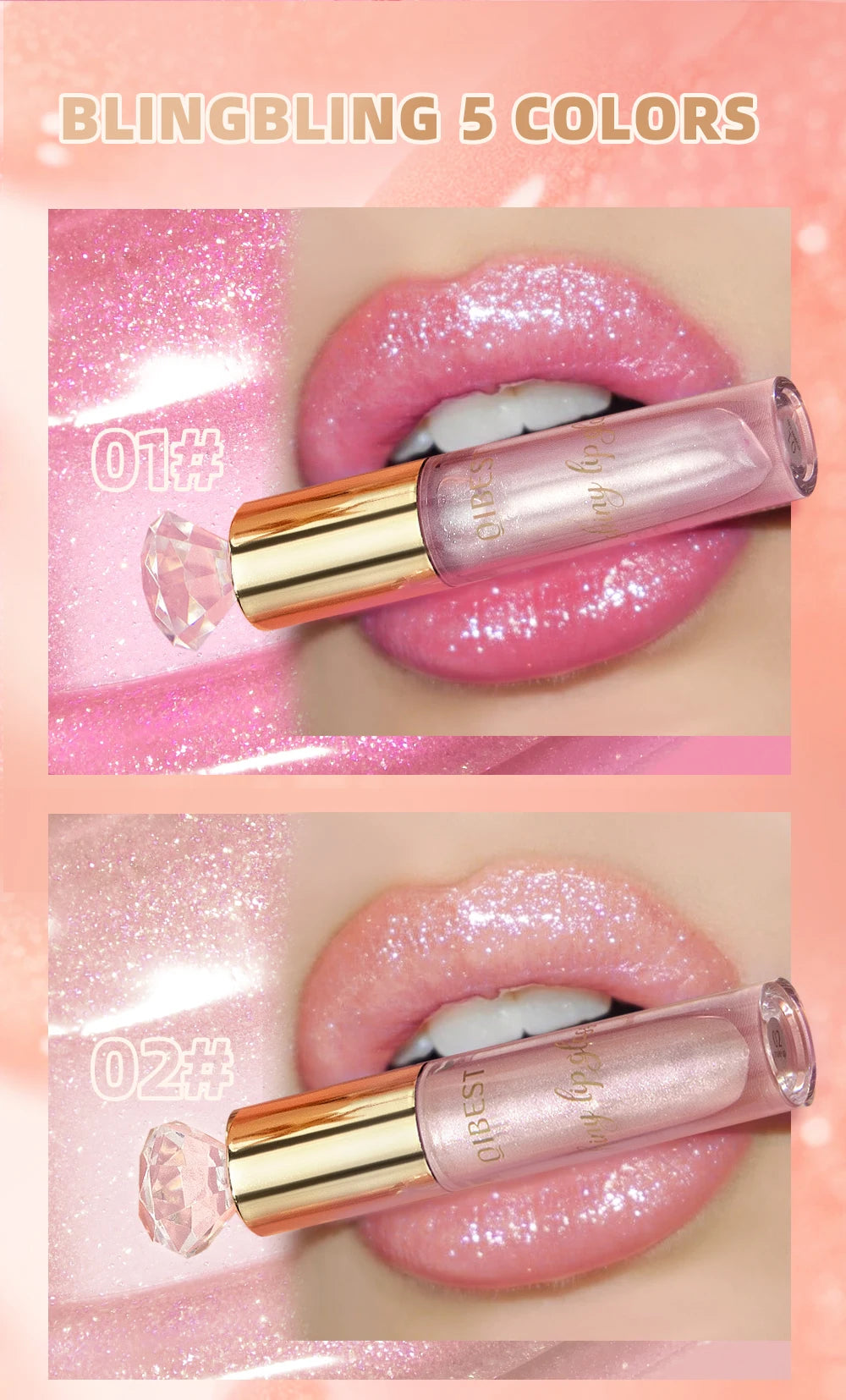 Diamond Shimmer Glitter Lip Gloss - 13
