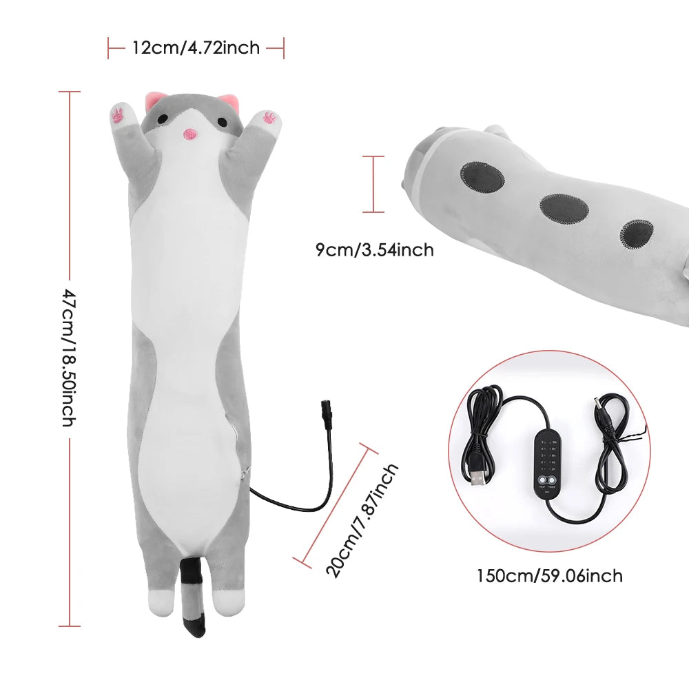 USB Heated Plush Cat Pillow for Cramp Relief - 15