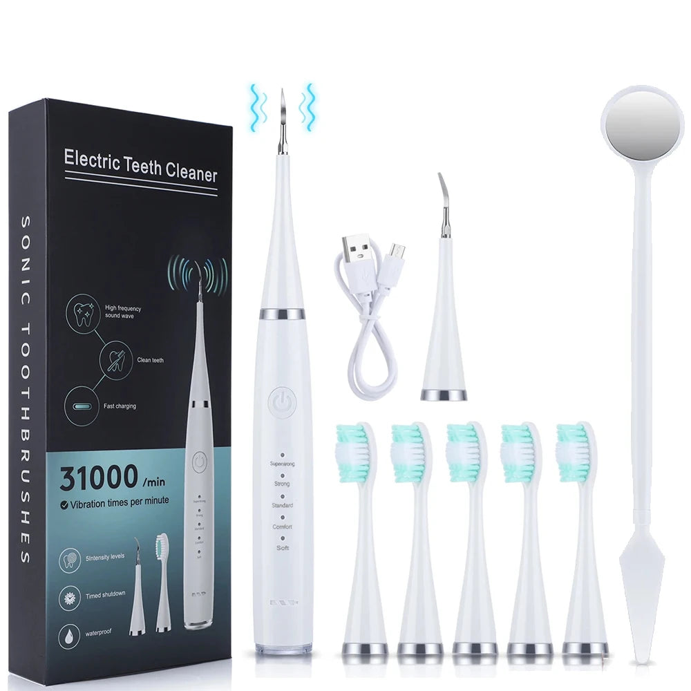 Electric Sonic Dental Scaler and Teeth Cleaning Kit - 19