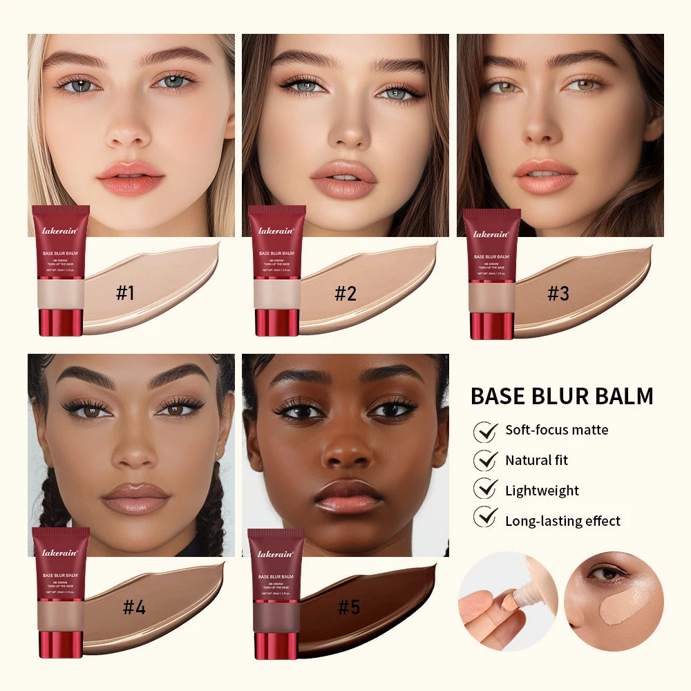 Matte Blur Foundation and Dual-Brush Makeup Set - 4