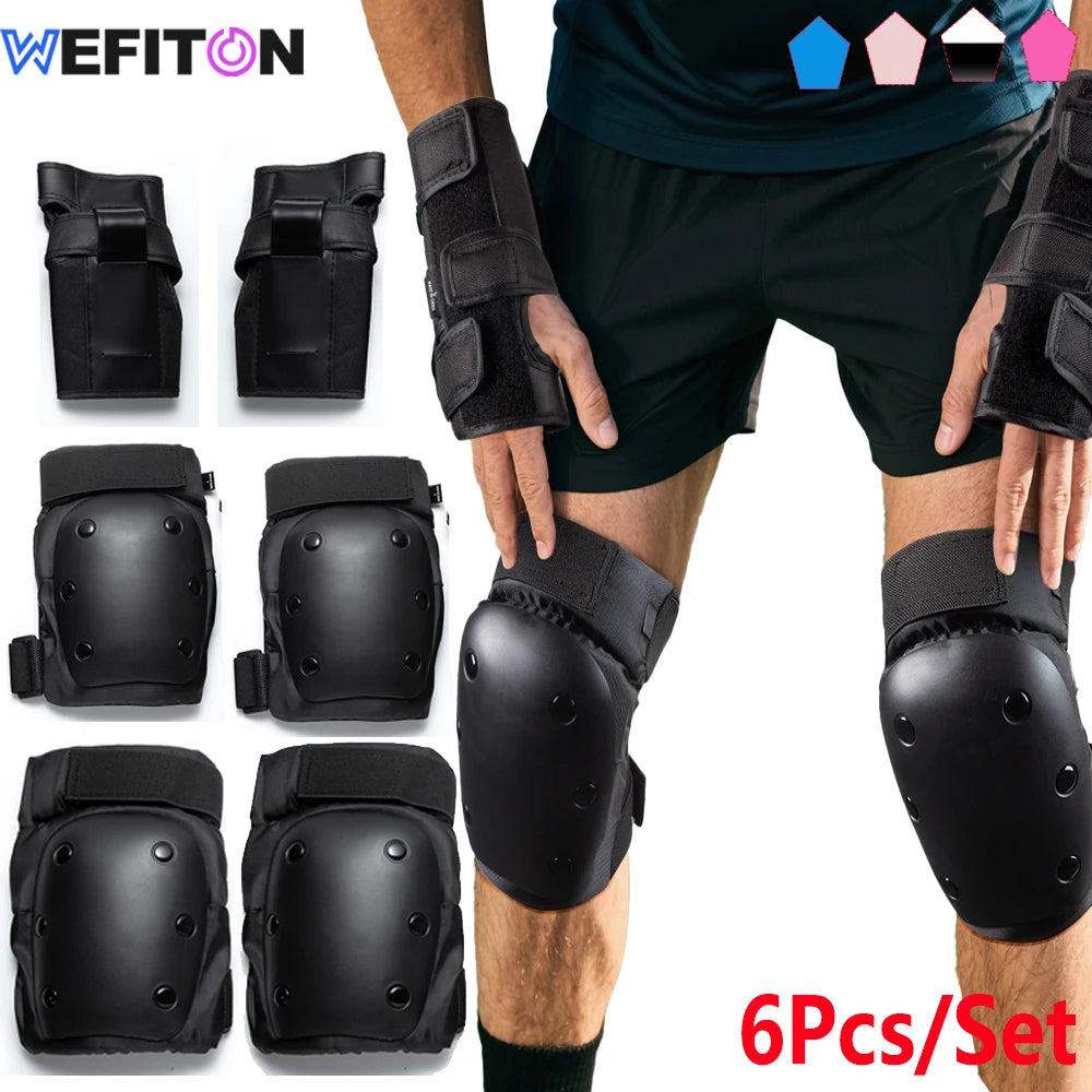 6-Piece Protective Knee, Elbow, and Wrist Pad Set - 1