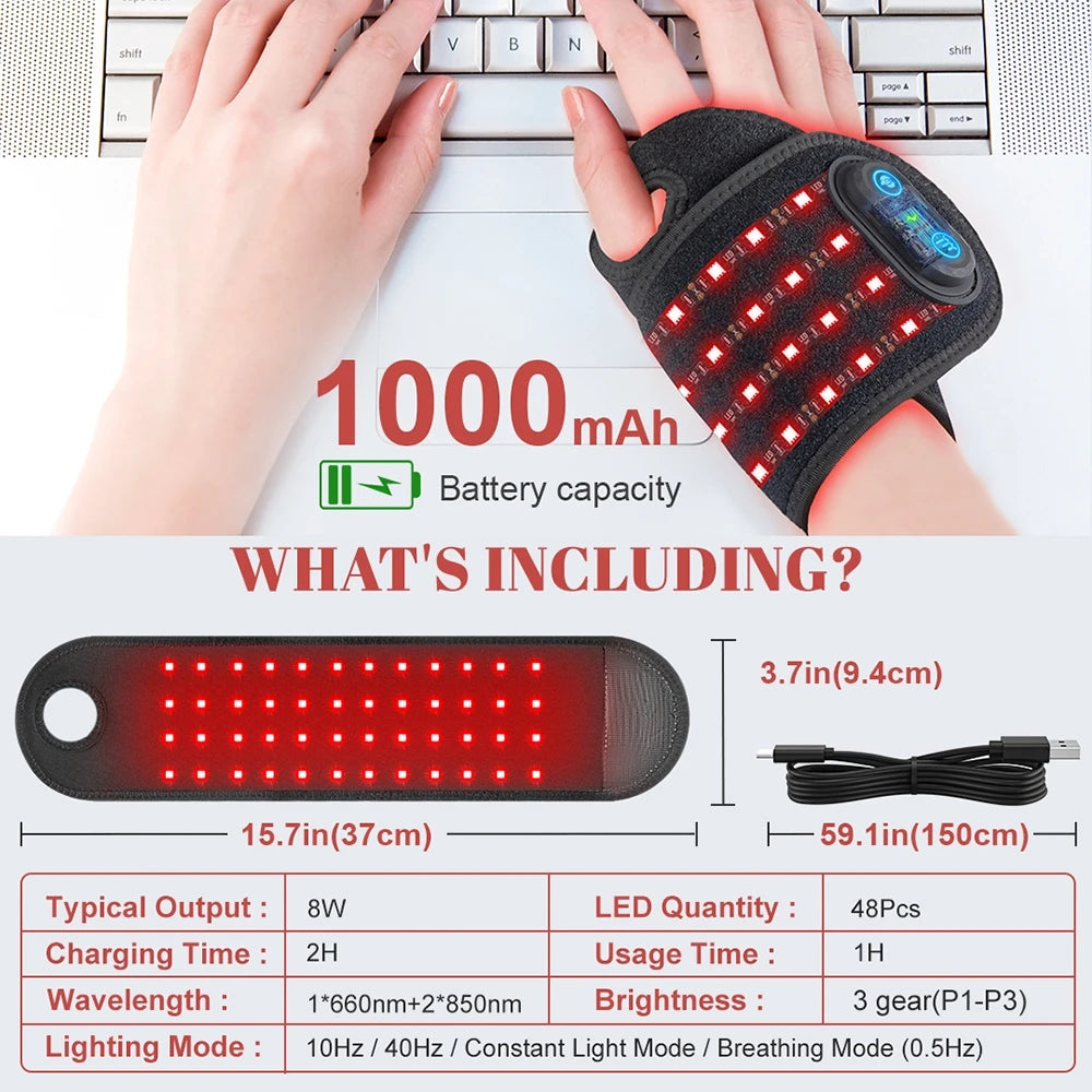Red Light Therapy Wrist Strap for Joint Pain Relief - 8