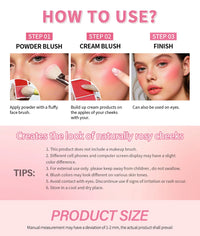 2-in-1 Cream and Powder Long-Lasting Blush Palette