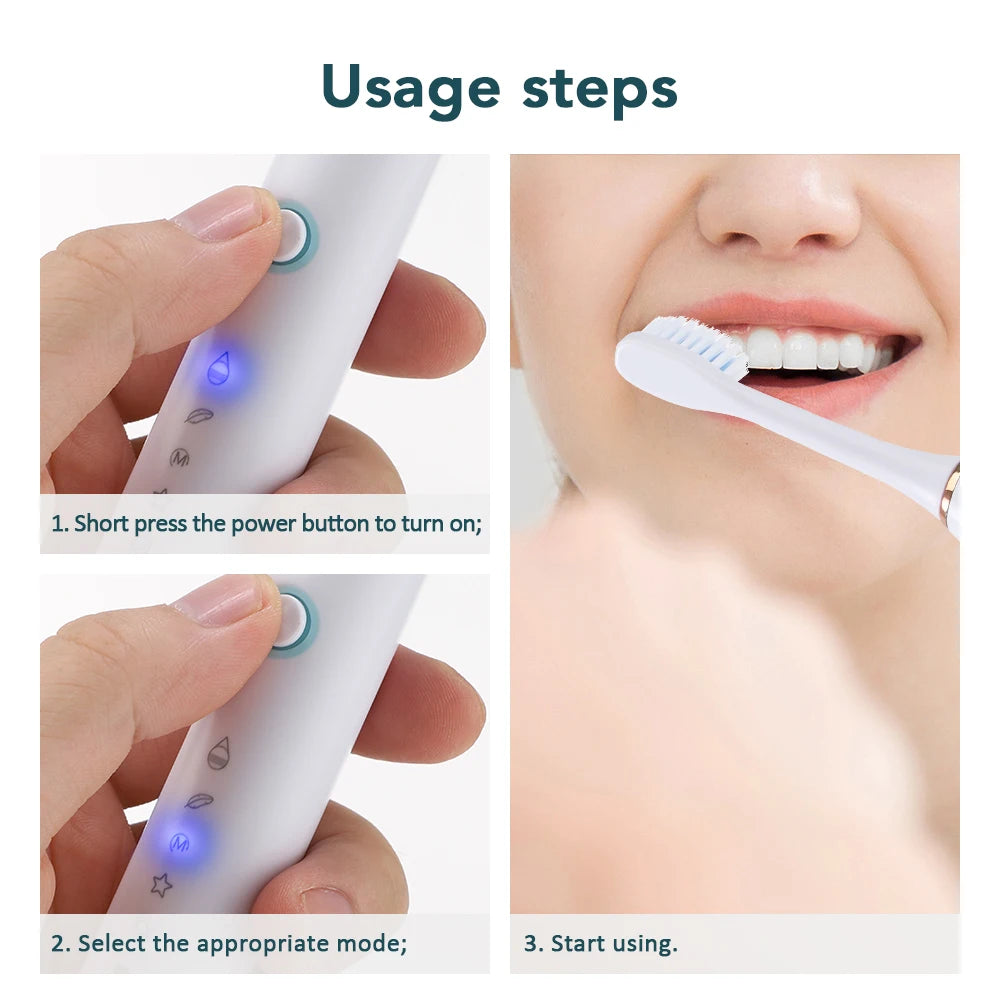Rechargeable Sonic Electric Toothbrush with 6 Modes - 12