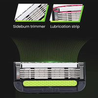 5-Blade Exfoliating Manual Razor for Men