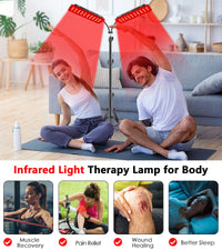 Dual Head Red Light Therapy Floor Lamp for Pain Relief