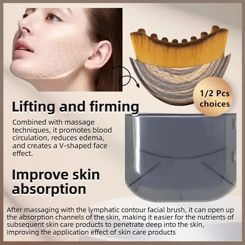 Lymphatic Face Contour Brush for Sculpting and Depuffing - 10