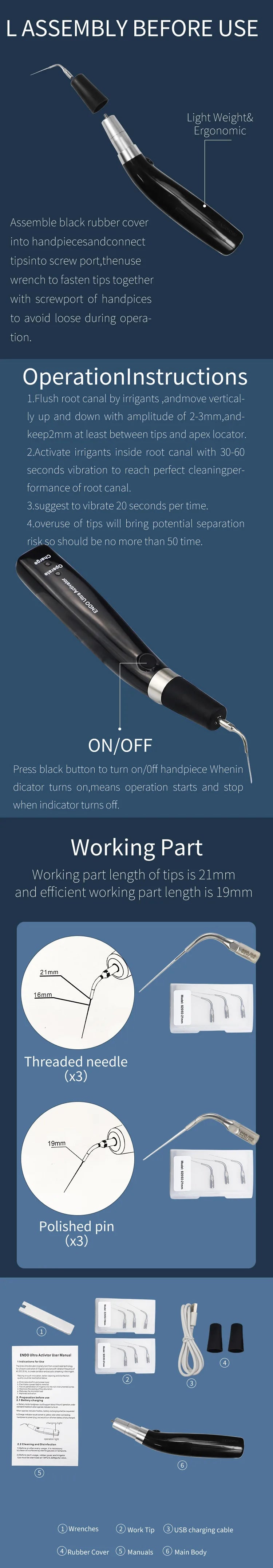 Cordless Ultrasonic Dental Irrigation Activator - 9