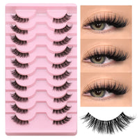 Natural Cat Eye Half Lashes with Invisible Band