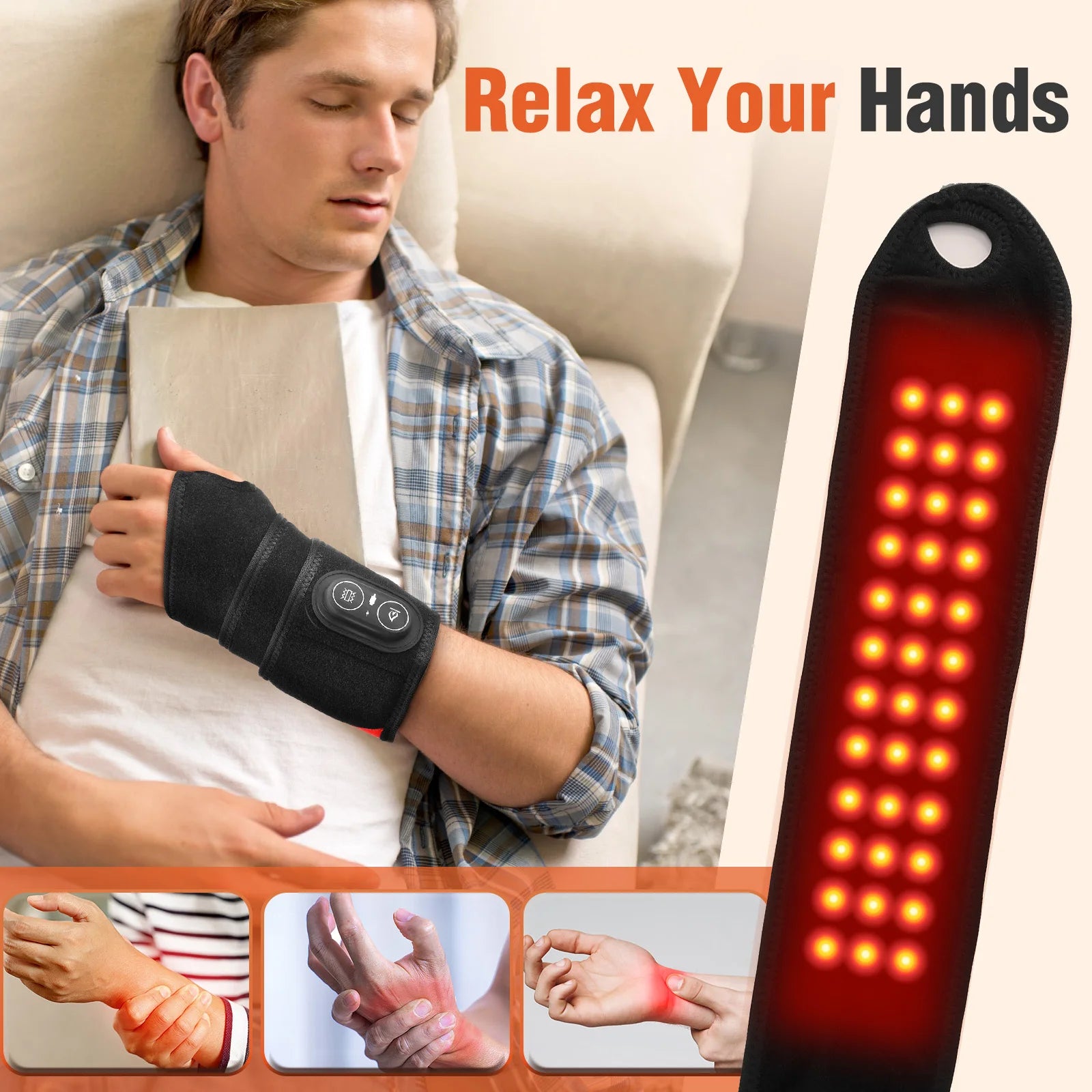 Red Light Therapy Heating Wrap for Joint & Muscle Pain Relief - 18