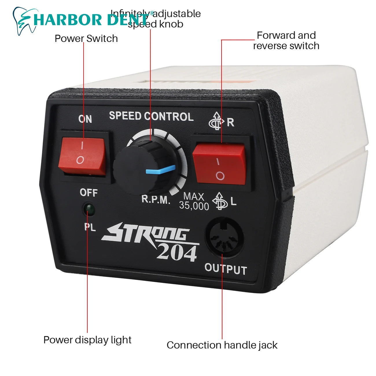 Professional 35,000 RPM Electric Micro Motor for Jewelry and Dental - 2