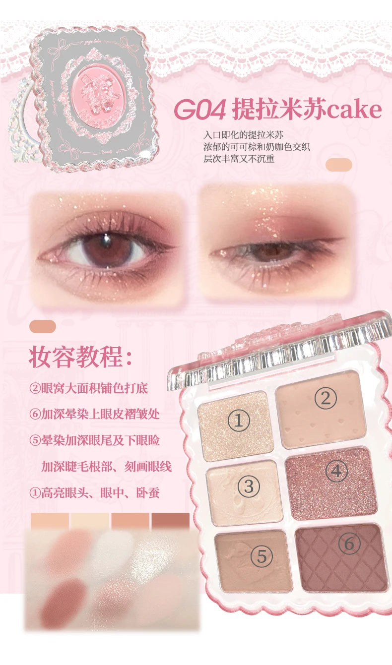 6-Color Matte and Shimmer Eyeshadow Palette - 15