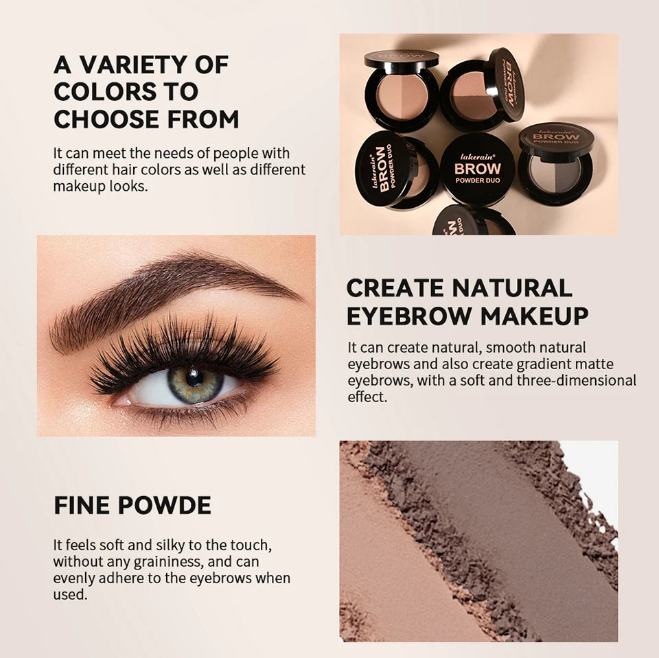 Dual-Tone Eyebrow Powder Duo with Brush - 8