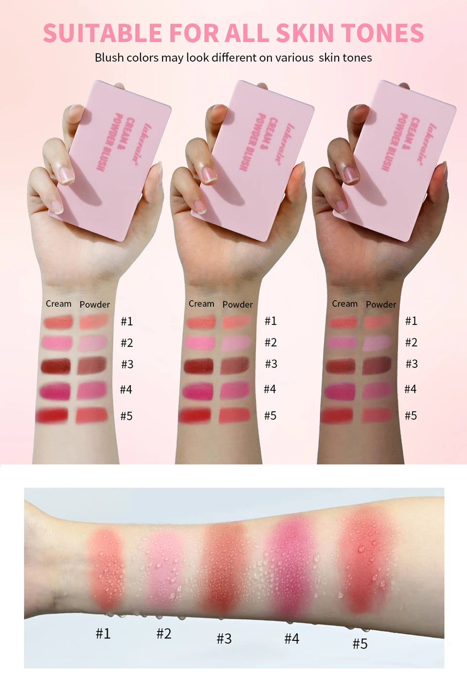 2-in-1 Cream and Powder Long-Lasting Blush Palette - 13