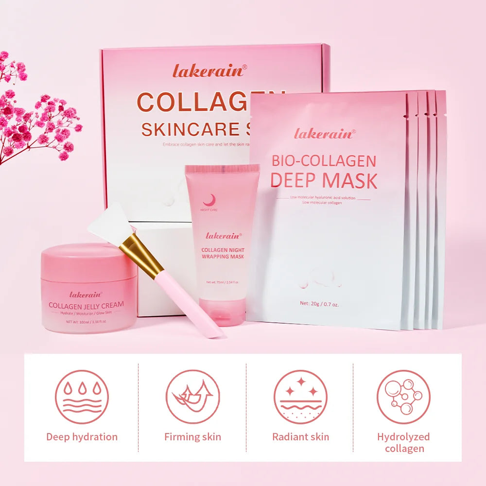 Collagen Hydrating Face Skincare Set for Radiant Skin - 3