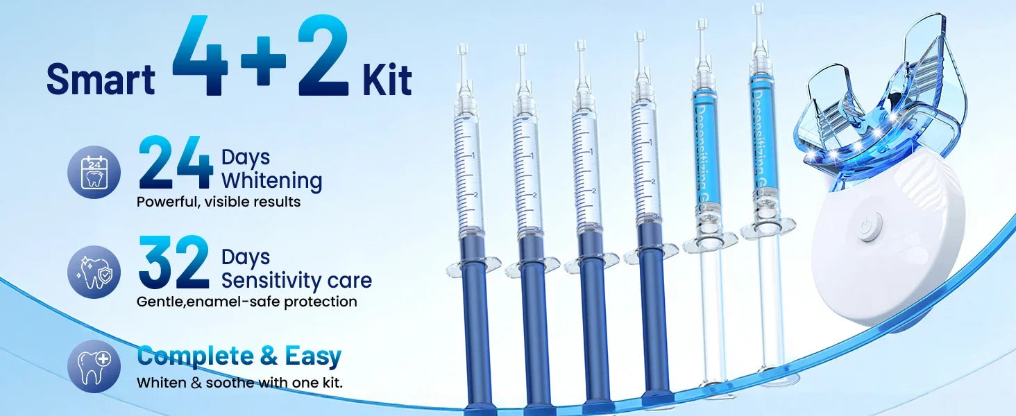 LED Teeth Whitening Kit for Sensitive Teeth - 10