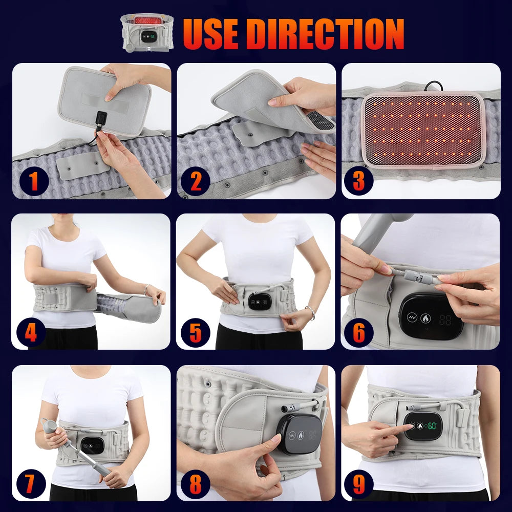 Heated Inflatable Lumbar Support Belt for Back Pain Relief - 20
