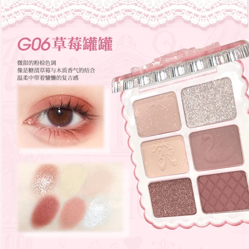 6-Color Matte and Shimmer Eyeshadow Palette - 19