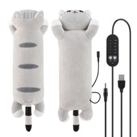 USB Heated Plush Cat Pillow for Cramp Relief