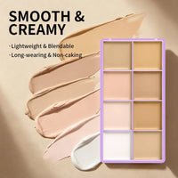8-Shade Matte Cream Concealer Palette for Full Face Coverage