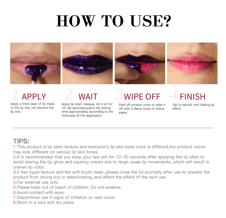 Waterproof Peel-Off Matte Lip Stain Tint - 15