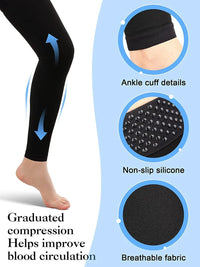 Thigh-High Footless Compression Sleeves for Leg Pain Relief