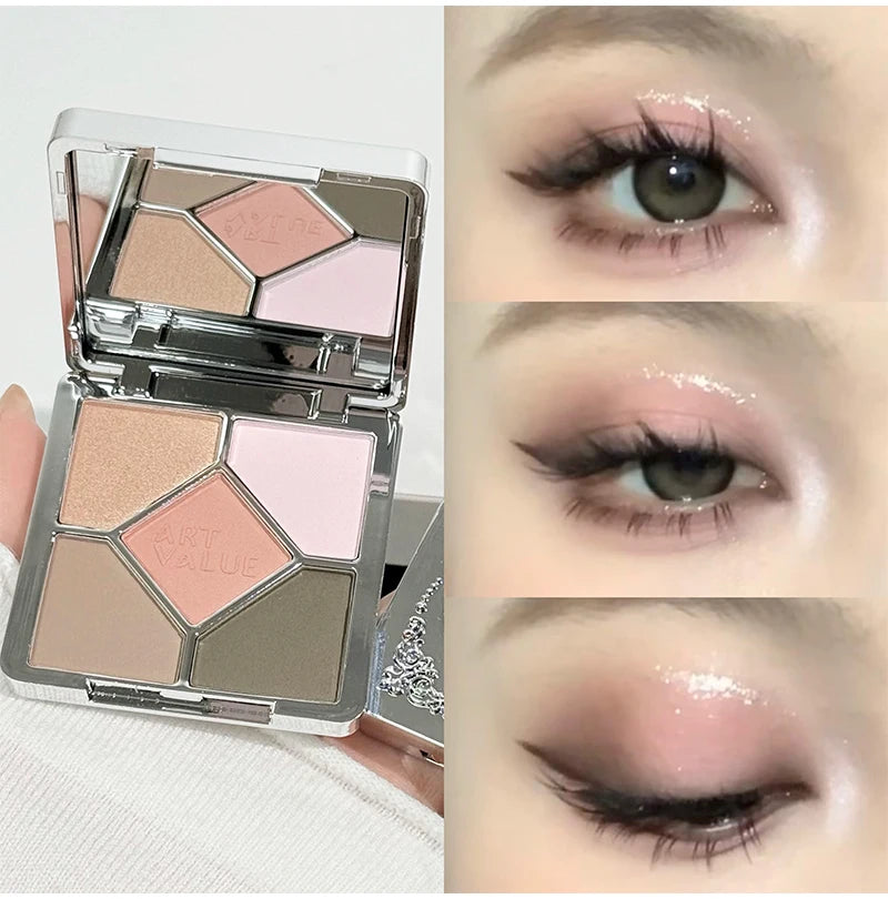 5-Color Shimmer and Matte Eyeshadow Palette - 10
