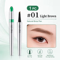 4-Fork Waterproof Eyebrow Pen for Natural Hair-Like Strokes