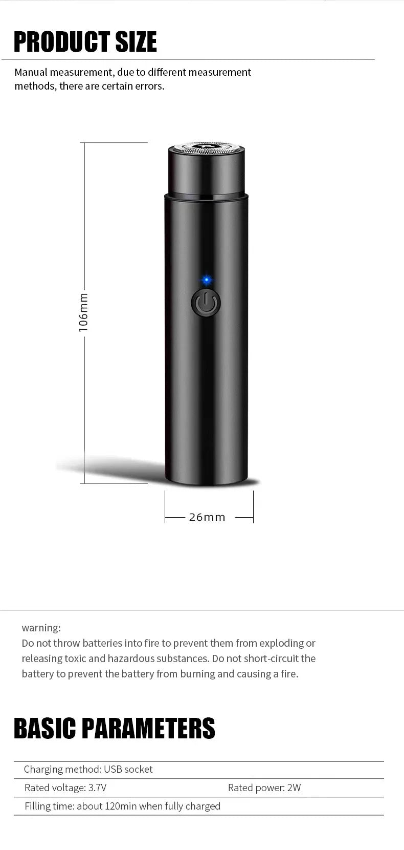 Portable Mini Electric Shaver for Smooth Travel Grooming - 7