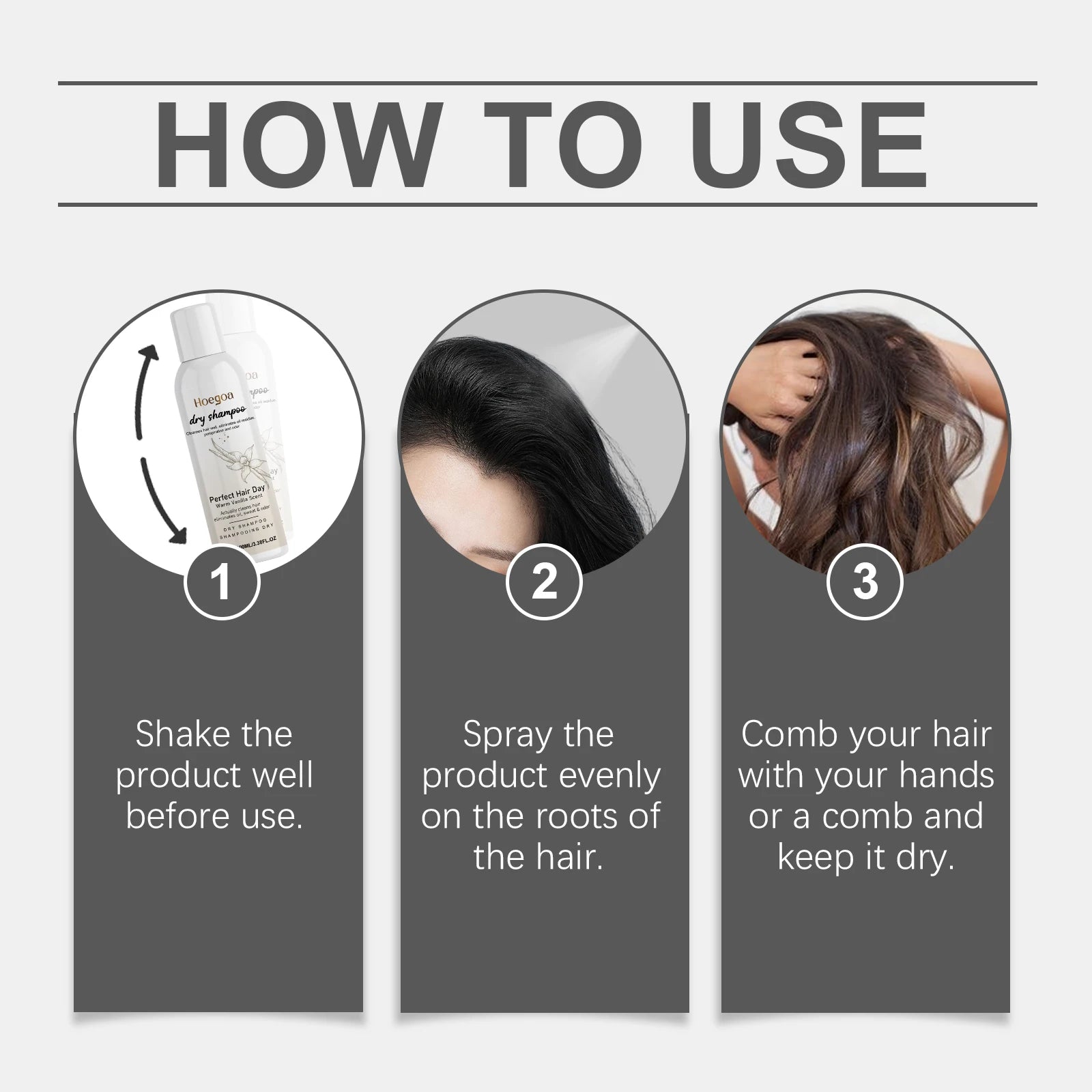Vanilla Scented Dry Shampoo Spray for Instant Volume and Oil Control - 10