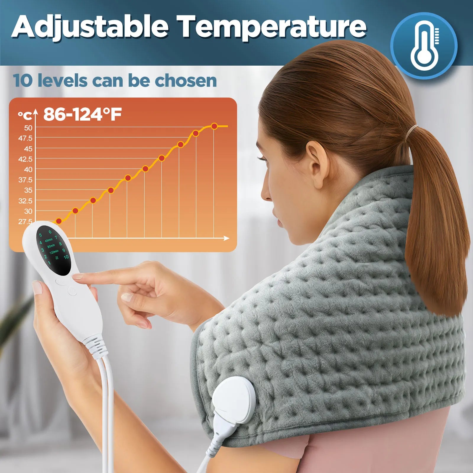Electric Heating Pad for Back Pain and Muscle Relief - 8
