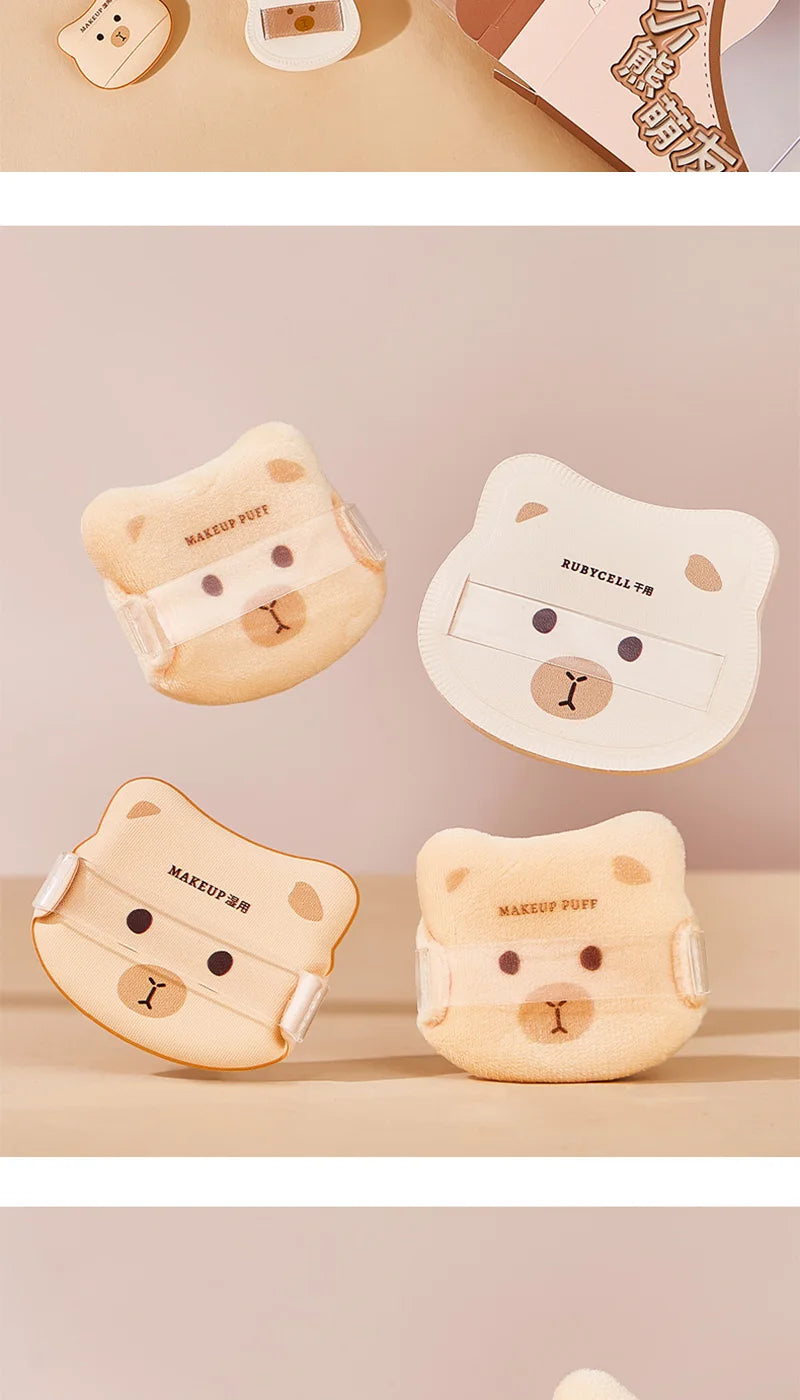 Cute Bear Makeup Powder Puff Set for Flawless Application - 17