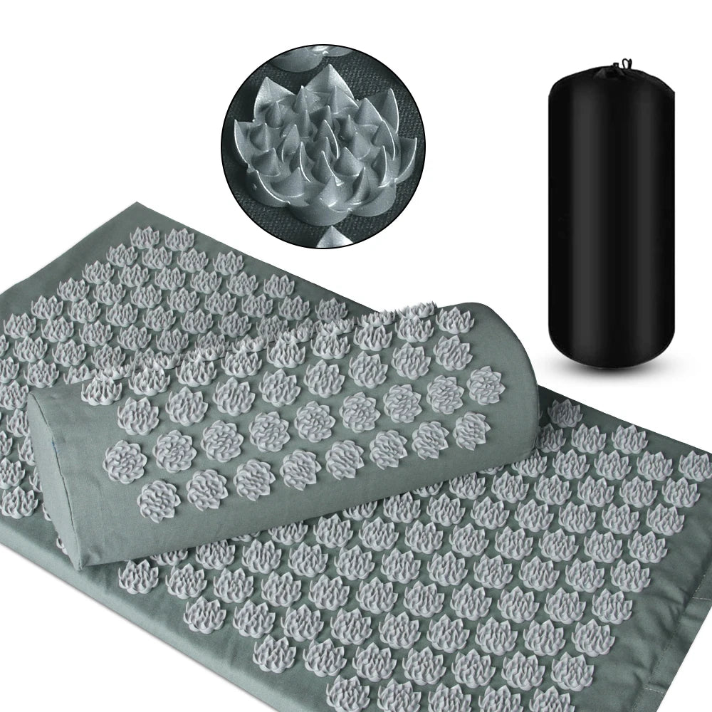 Shiatsu Acupressure Massage Mat and Pillow Set for Muscle Relief - 2