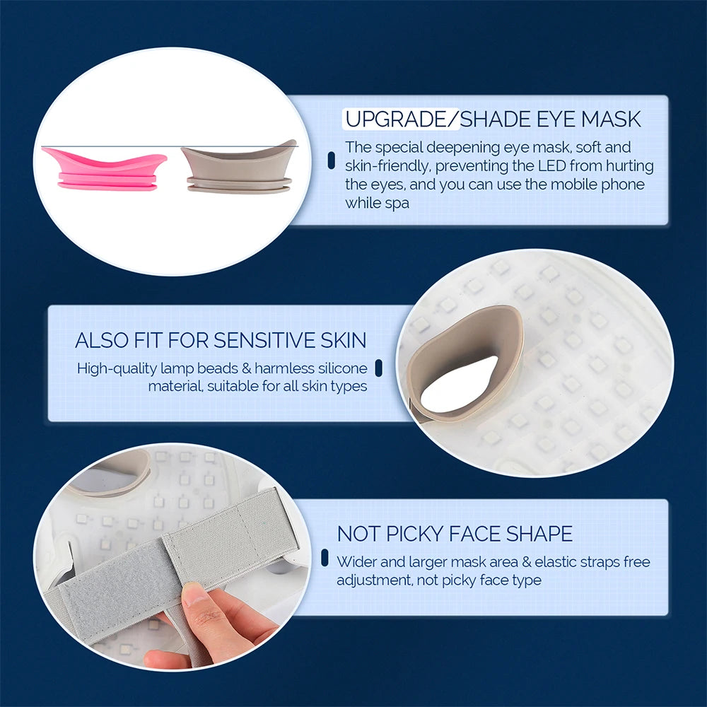 Flexible Silicone LED Light Therapy Mask for Face and Neck - 21