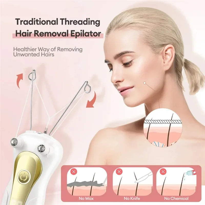 Electric Cotton Threading Facial Hair Remover - 3