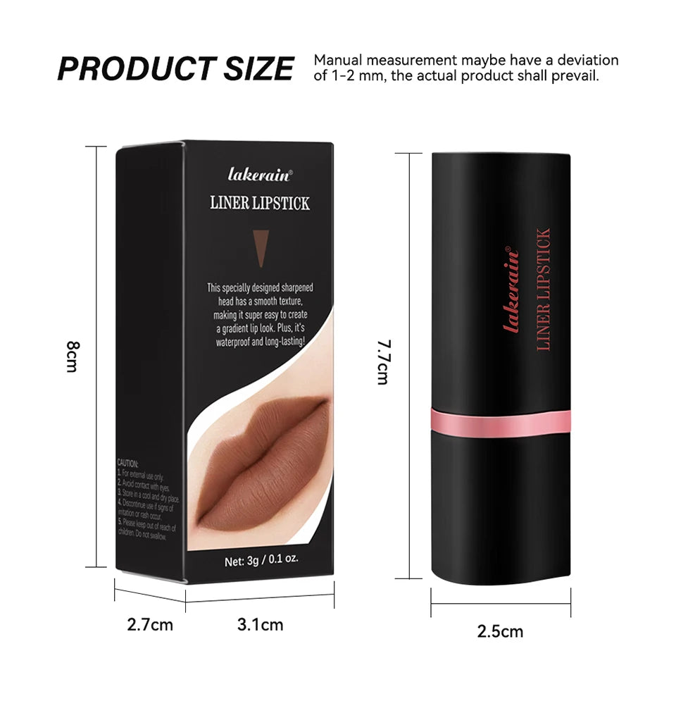 2-in-1 Waterproof Matte Lip Liner and Lipstick Crayon - 25