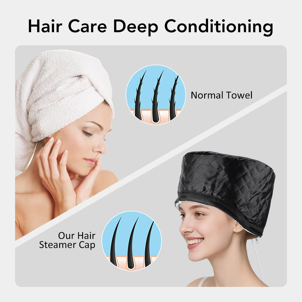 Electric Thermal Hair Steamer Cap for Deep Conditioning - 9