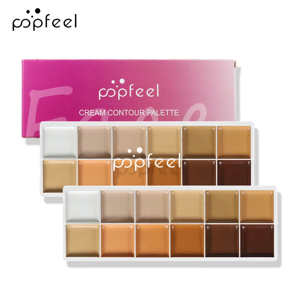 12-Color Professional Full Coverage Concealer Palette - 6