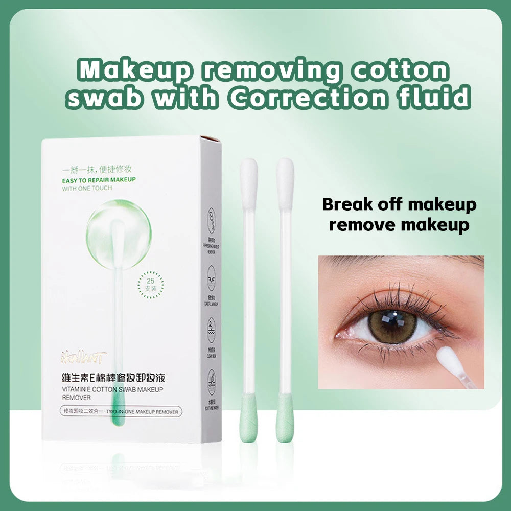 Pre-Soaked Makeup Remover Cotton Swabs for Precision Cleaning - 2
