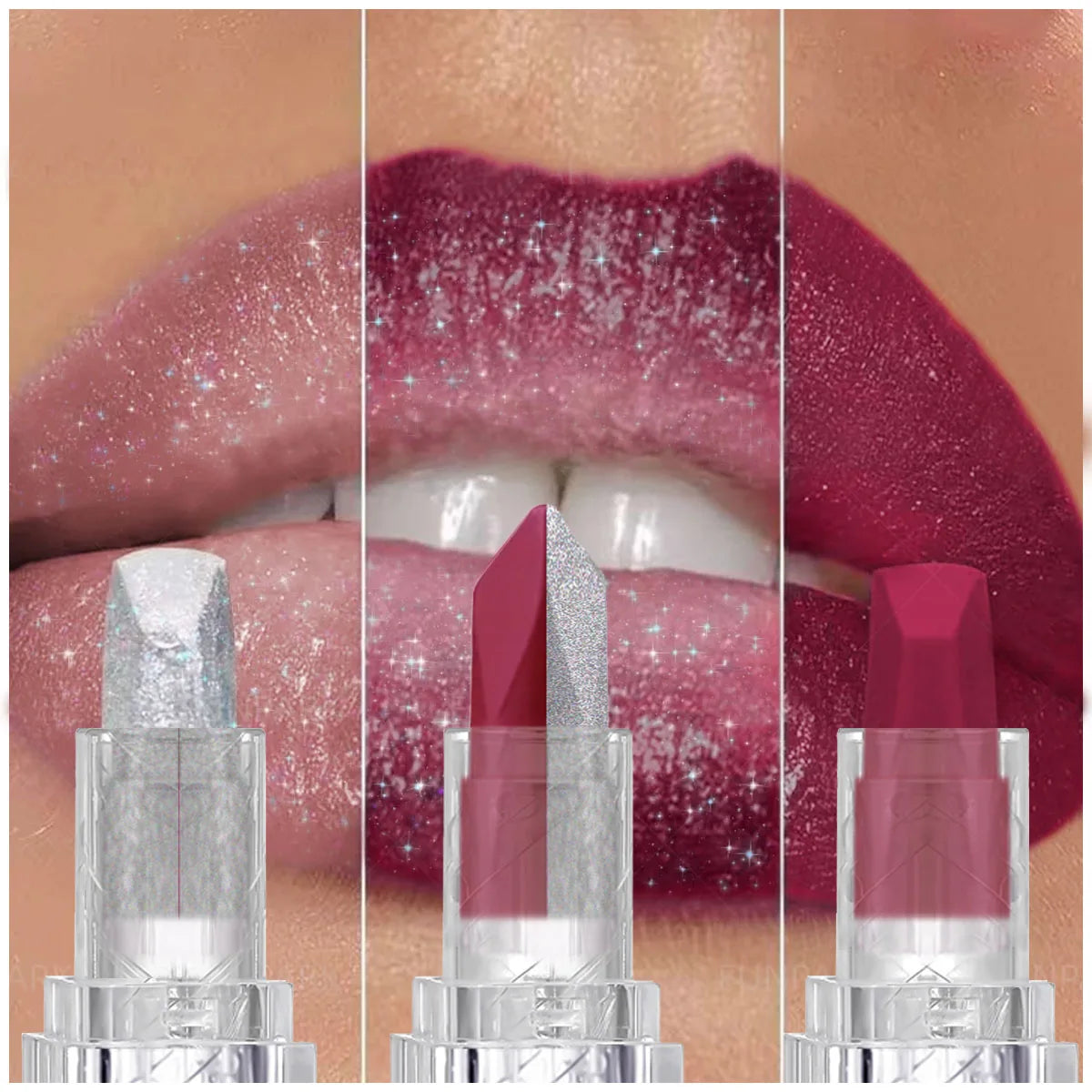 Two-Tone Glitter Matte Lipstick for Bold Lips - 1