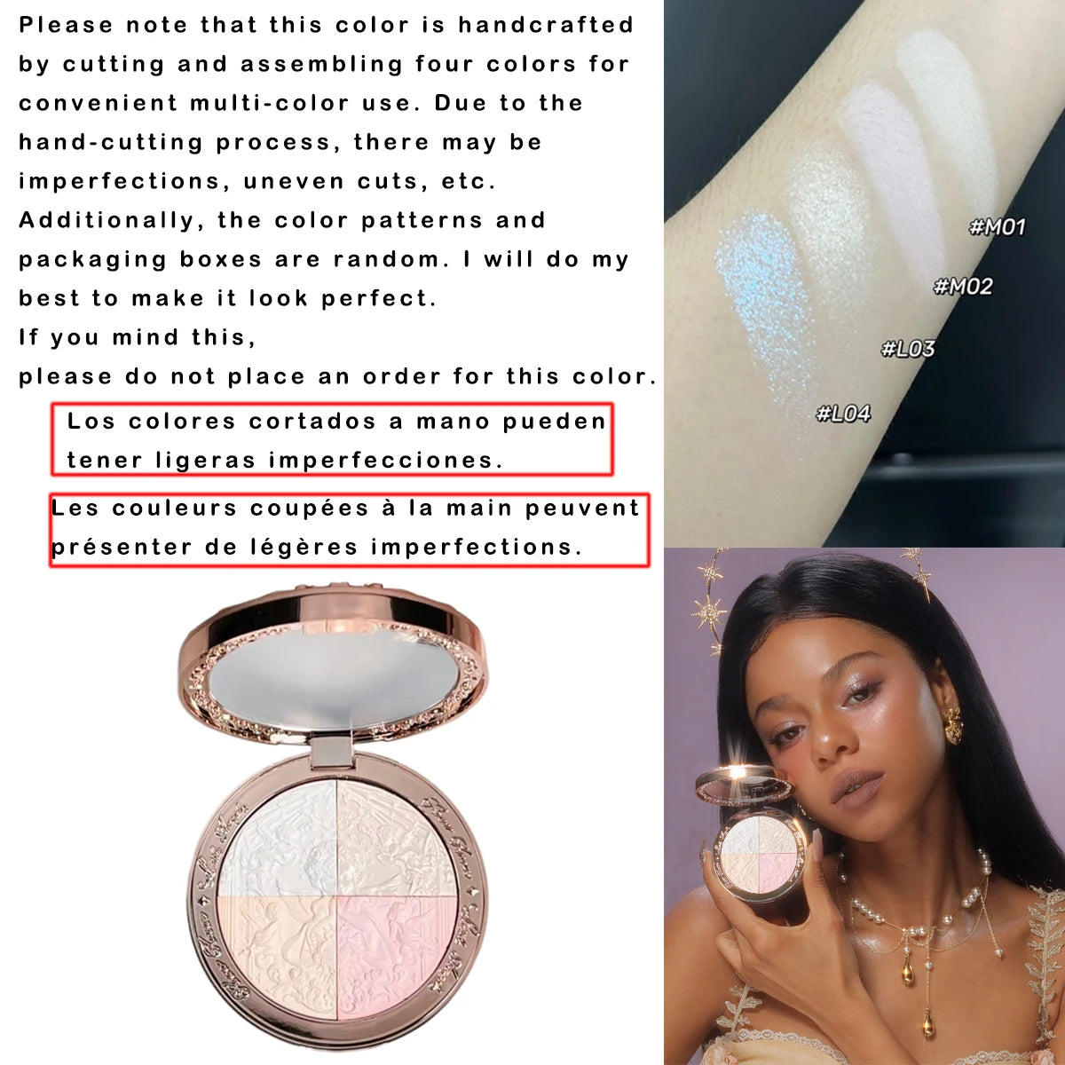 Embossed Shimmer Face Highlighter Palette - 22