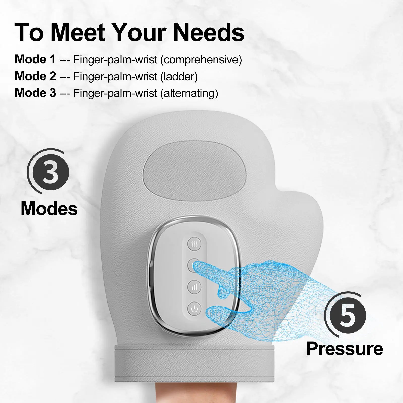 Wireless Heated Hand Massager with Air Compression - 3