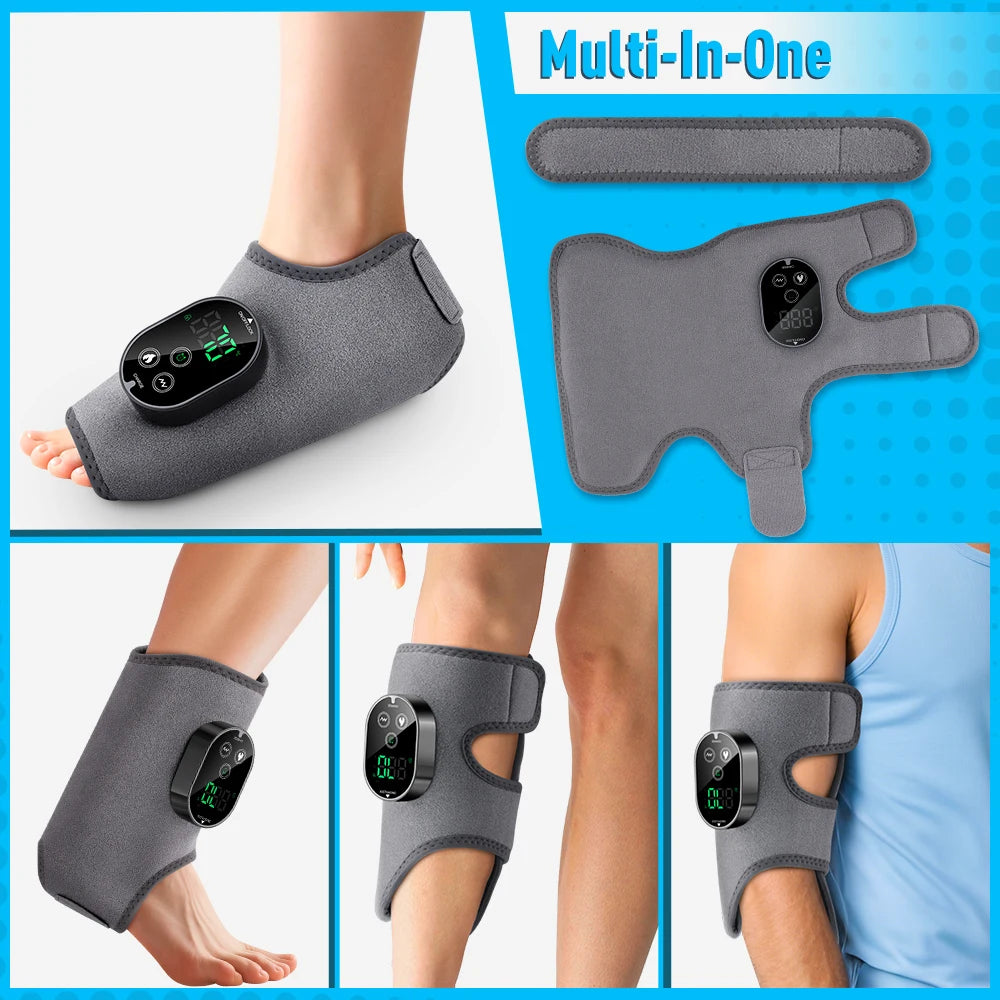 Heated Vibration Ankle Massager Brace for Pain Relief - 42