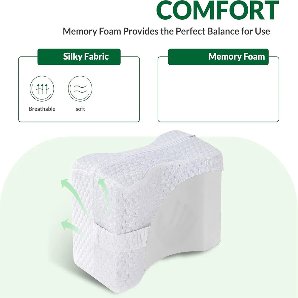 Ergonomic Memory Foam Knee Pillow for Side Sleepers - 2